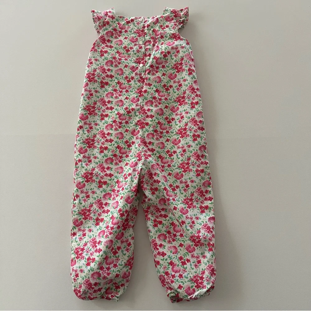 Ralph Lauren 24 Months Baby Girl Pink Floral Smocked Romper Jumpsuit Spring